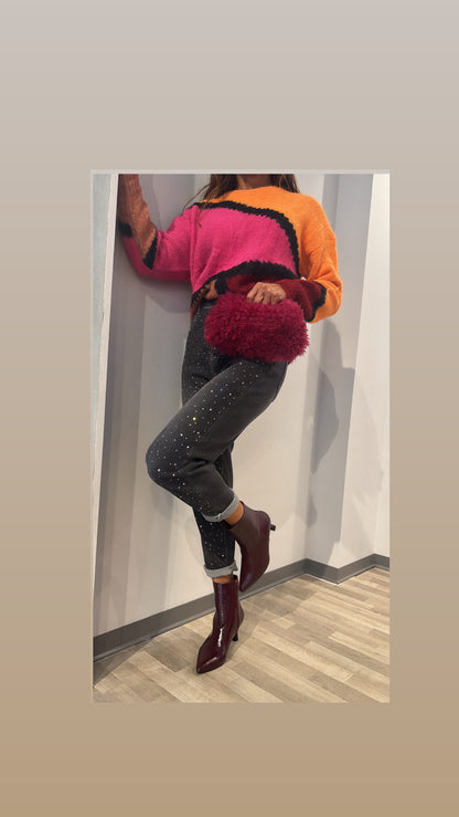 MAGLIONCINO ARANCIO FUXIA BORDEAUX