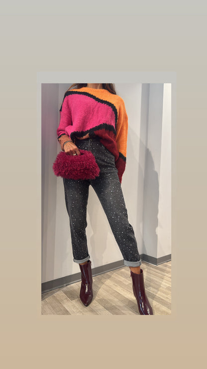 MAGLIONCINO ARANCIO FUXIA BORDEAUX