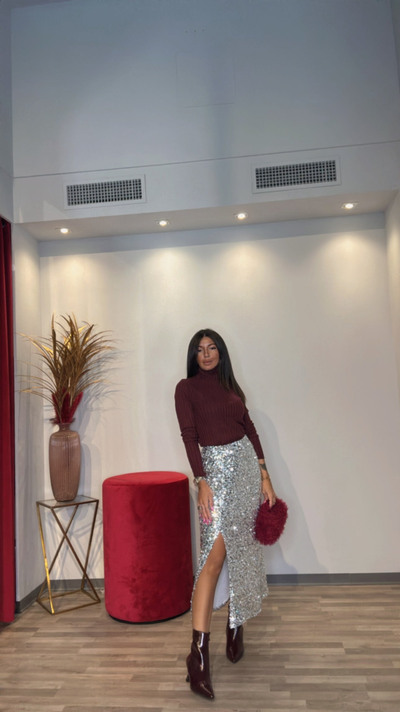 STIVALETTI BORDEAUX VERNICE