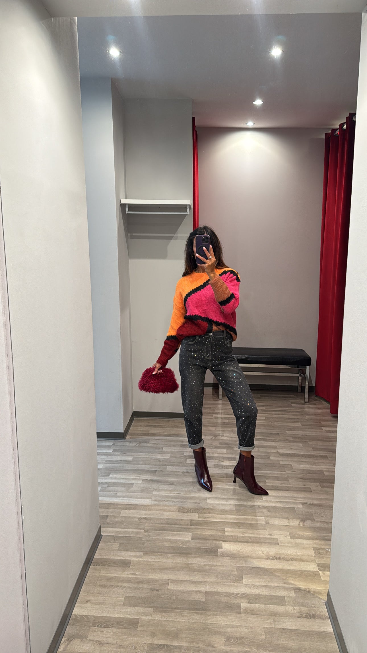 MAGLIONCINO ARANCIO FUXIA BORDEAUX