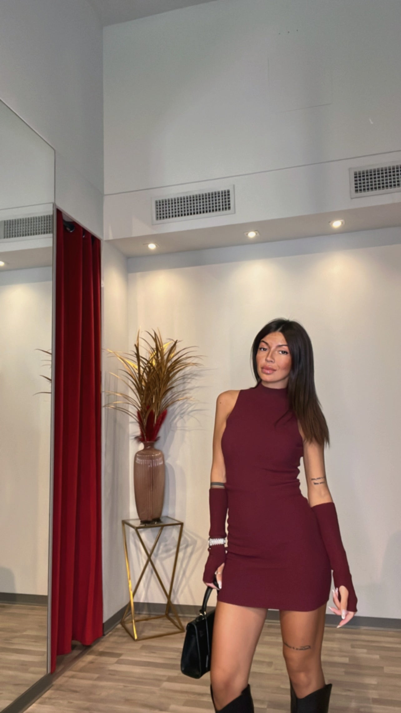 ABITO MANICOTTI BORDEAUX