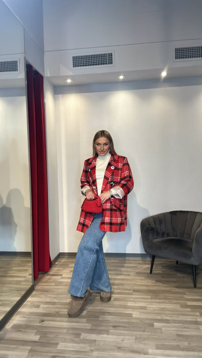 GIACCA TARTAN ROSSA ALTAMIRA