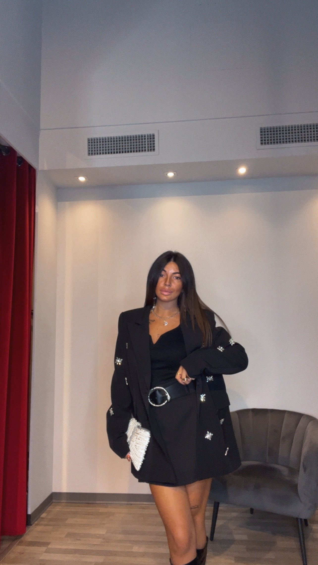 BLAZER NERO APPLICAZIONI DI STRASS