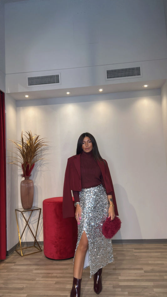 LONGUETTE PAILLETTES ARGENTO