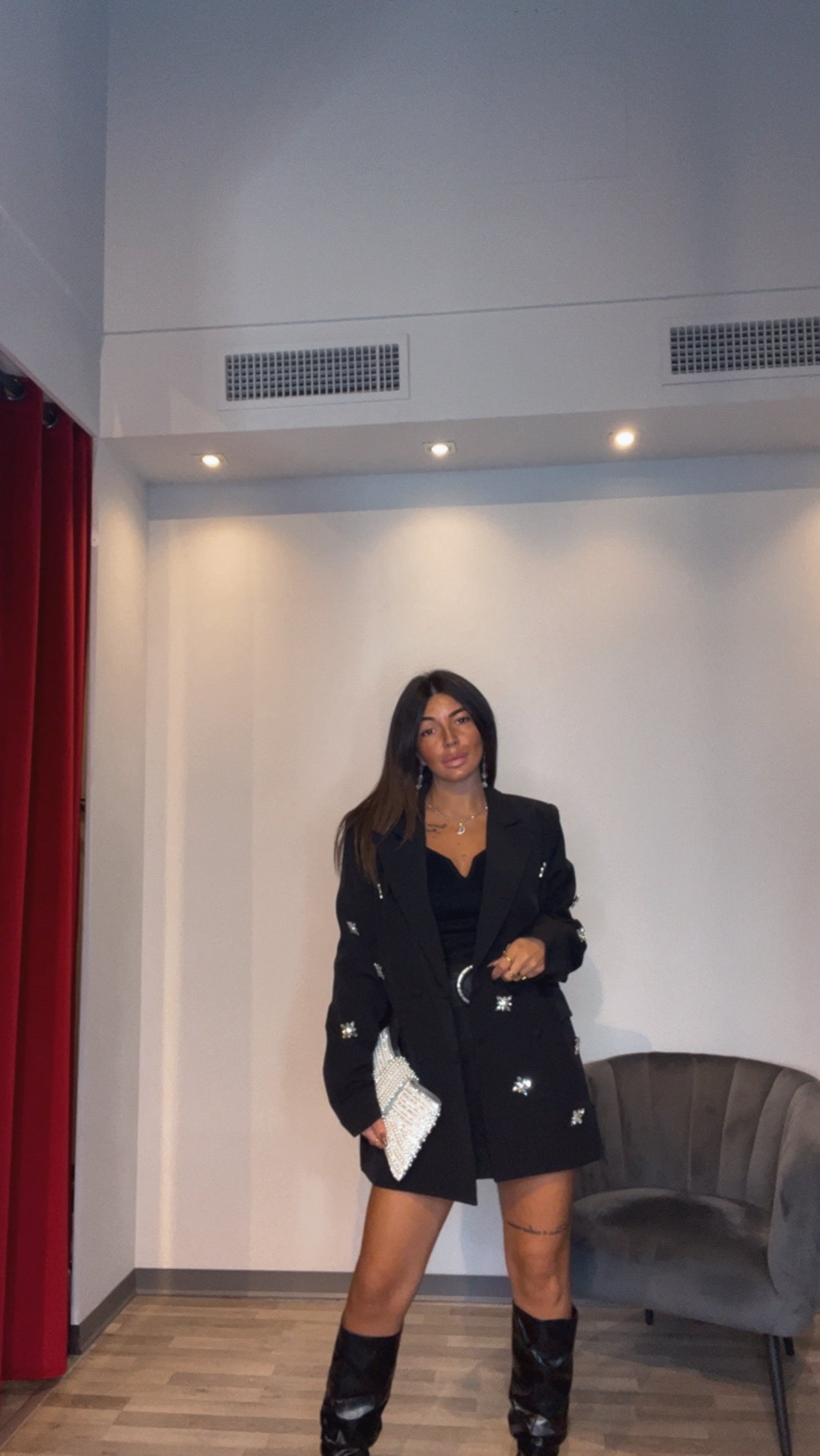 BLAZER NERO APPLICAZIONI DI STRASS