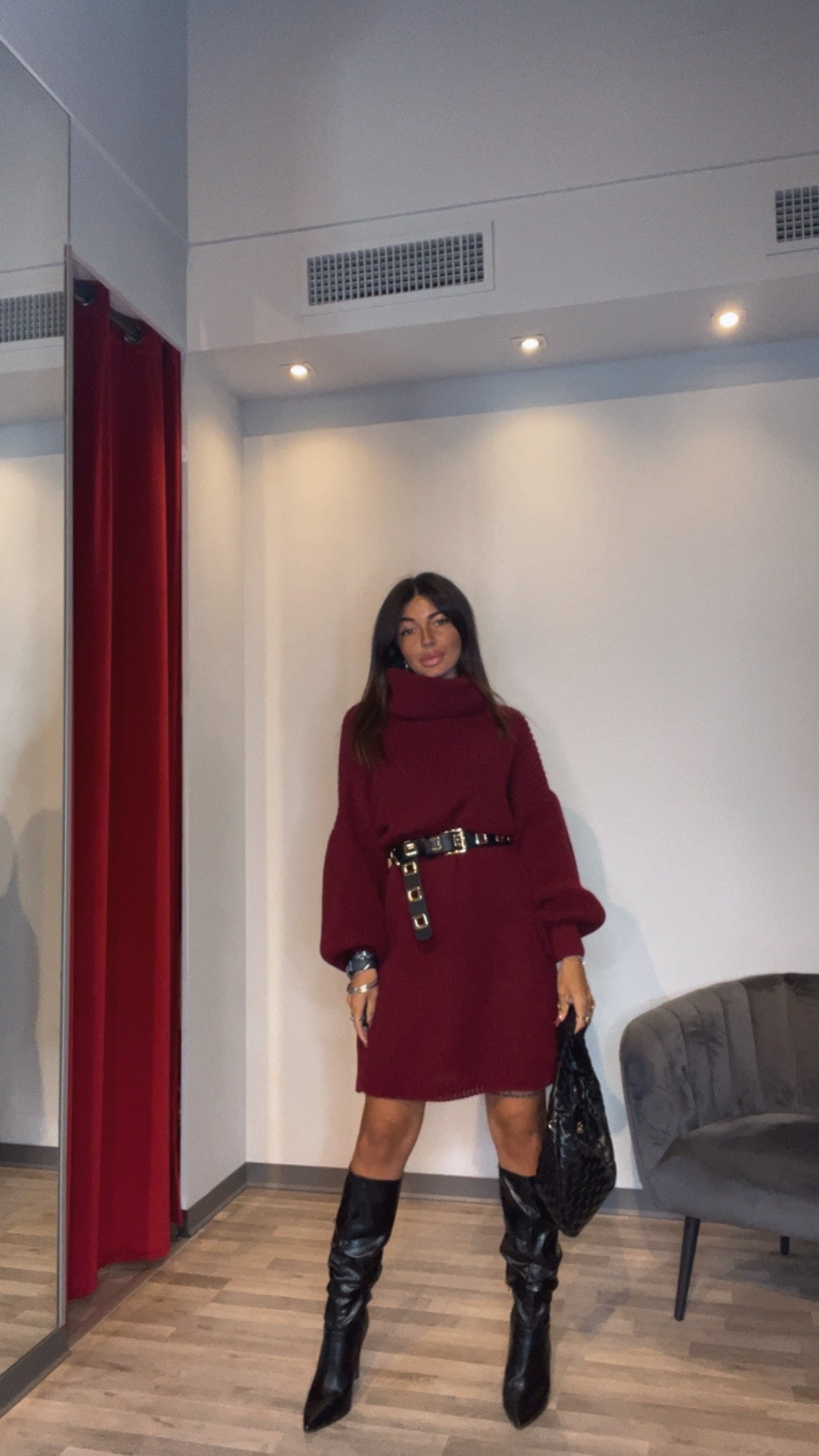 MAXI MAGLIONE BORDEAUX