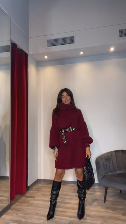 MAXI MAGLIONE BORDEAUX