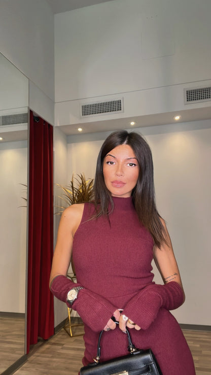 ABITO MANICOTTI BORDEAUX