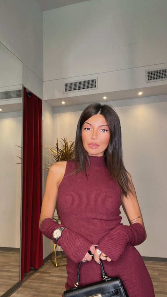 ABITO MANICOTTI BORDEAUX