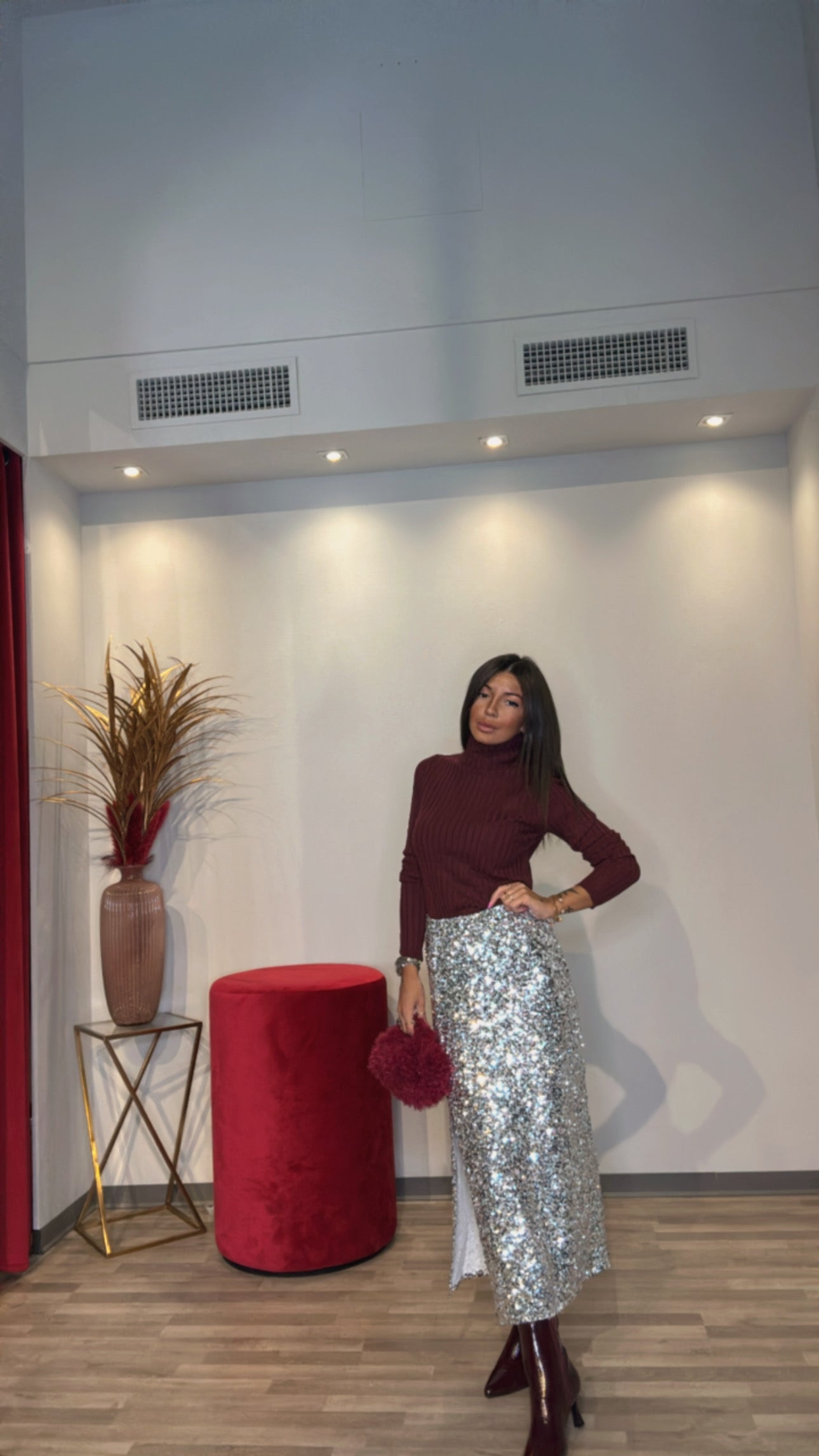 LONGUETTE PAILLETTES ARGENTO