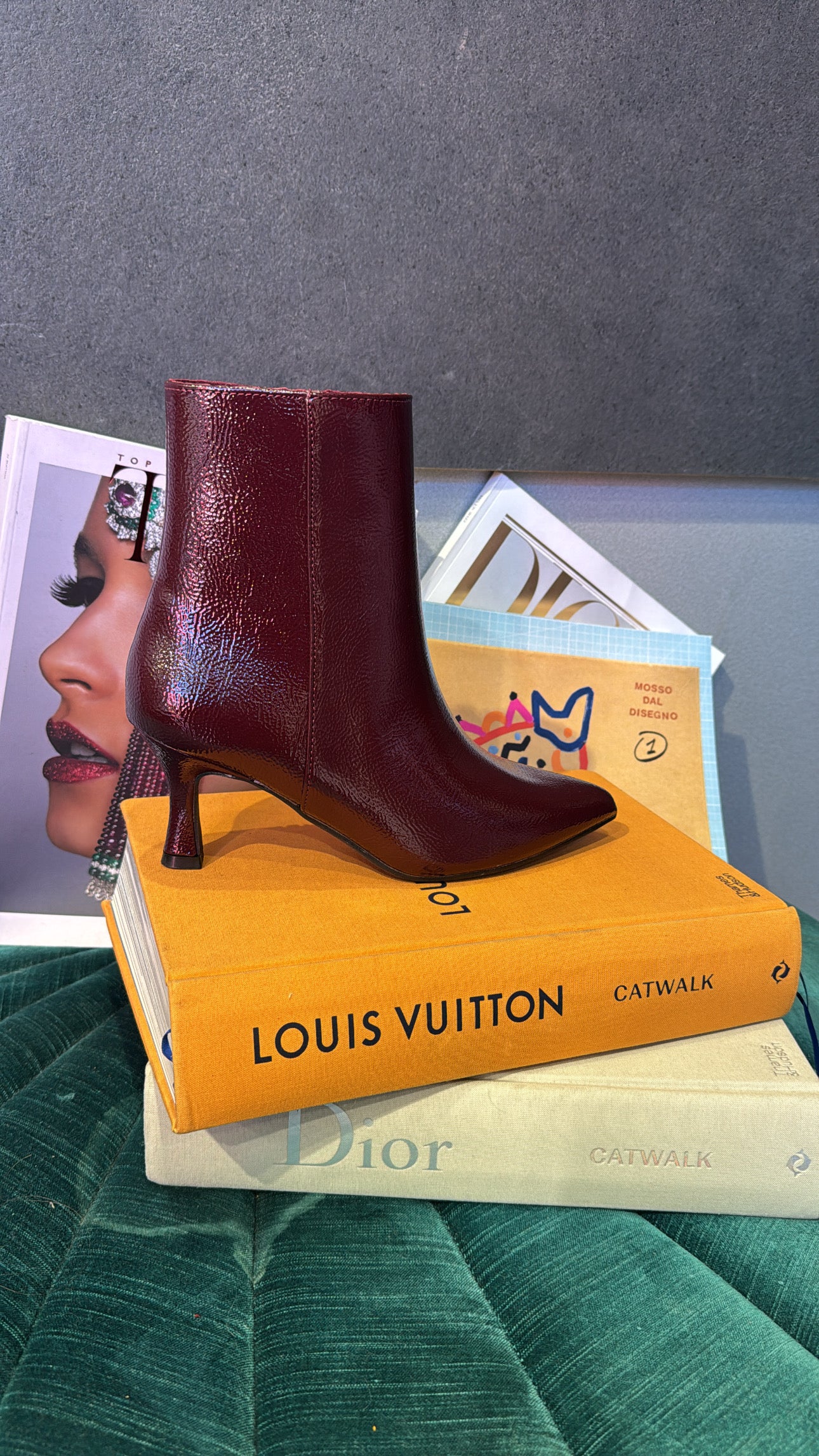 STIVALETTI BORDEAUX VERNICE