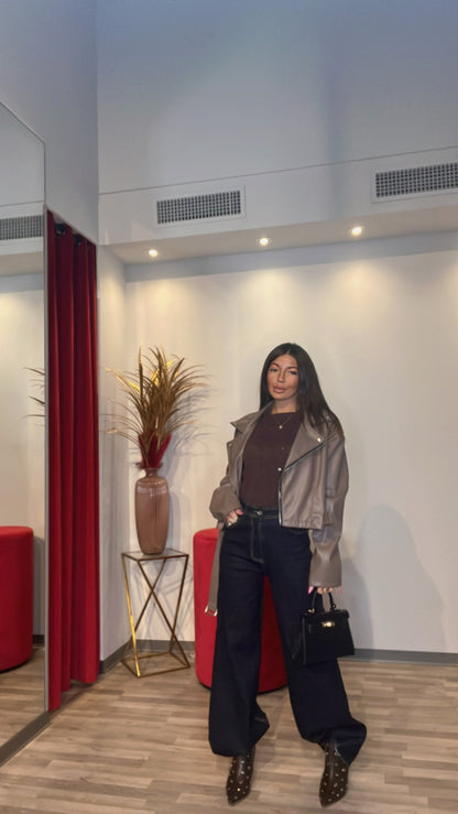 STIVALETTI MARRONE BORCHIE