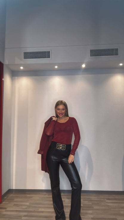 MAGLIA LUREX BORDEAUX