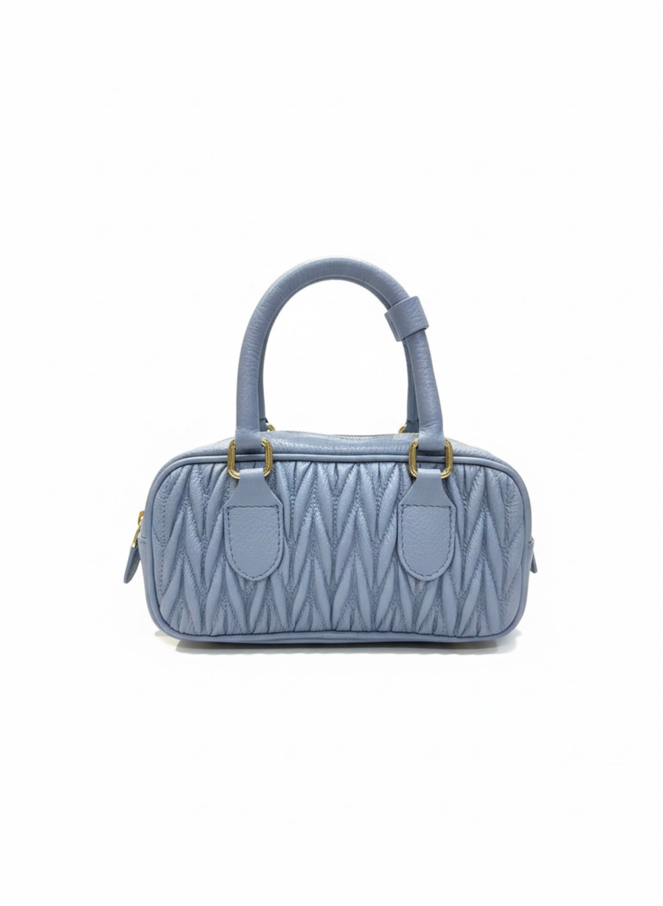 BAULETTO PELLE AZZURRO