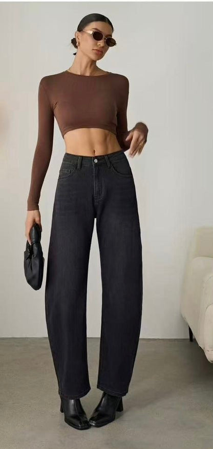 JEANS NERO BALLOON FIT