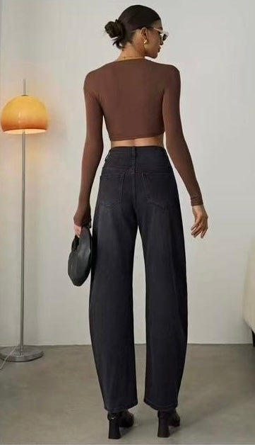 JEANS NERO BALLOON FIT