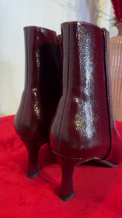 STIVALETTI BORDEAUX VERNICE