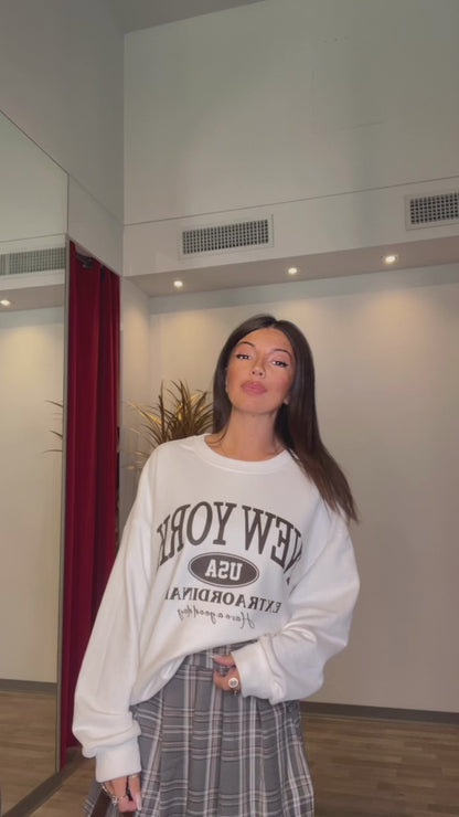 FELPA NEW YORK BIANCA