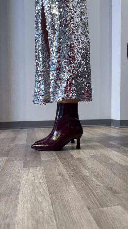 STIVALETTI BORDEAUX VERNICE