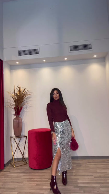 LONGUETTE PAILLETTES ARGENTO